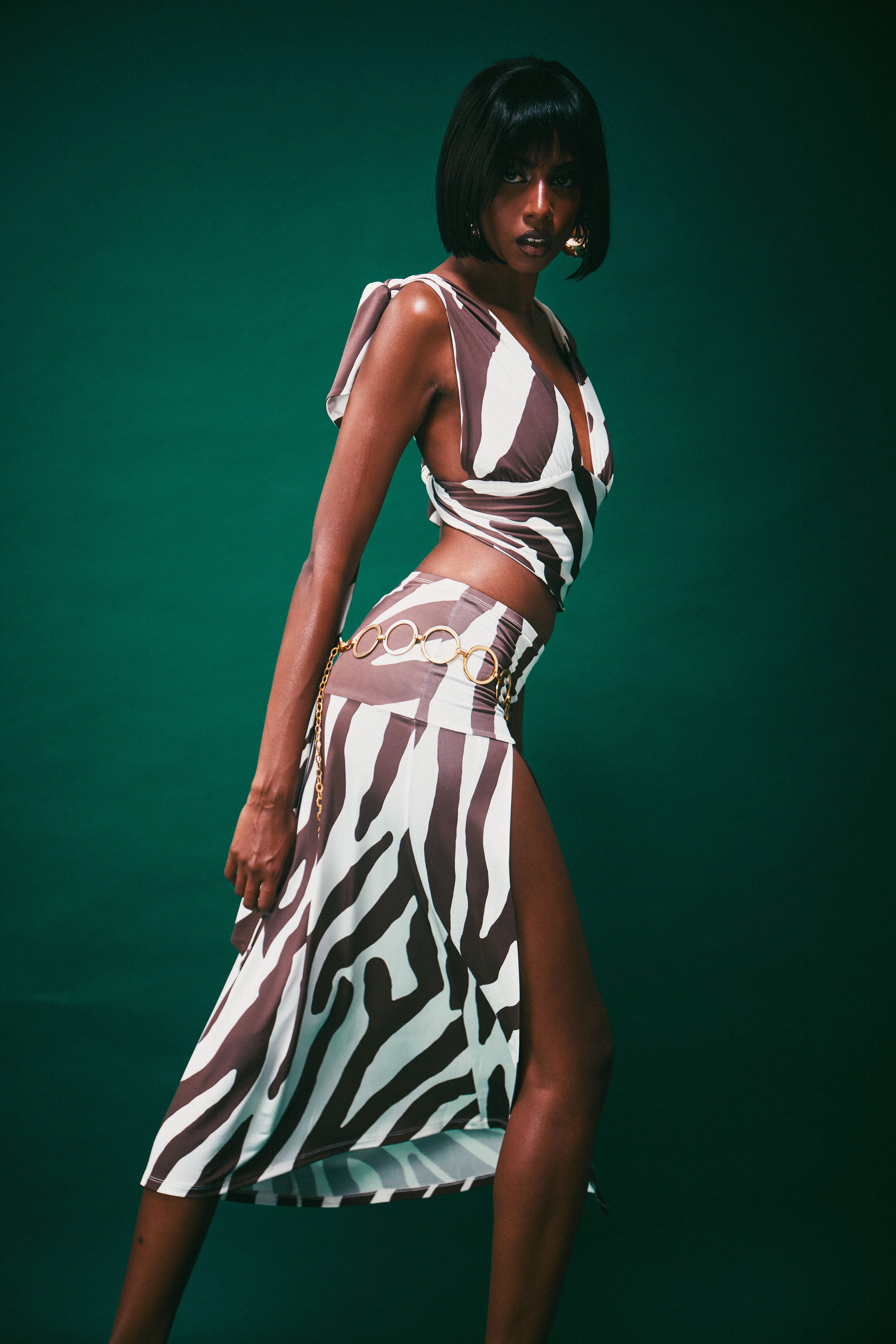 Split Skirt in Safari